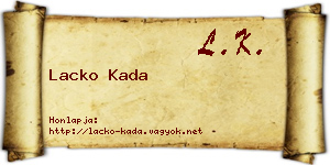 Lacko Kada névjegykártya